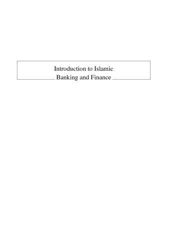 Introduction to Islamic Banking and Finance