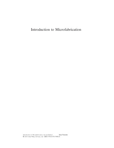 Introduction to Microfabrication, Second Edition