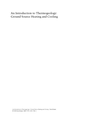 An Introduction to Thermogeology: Ground Source Heating and Cooling