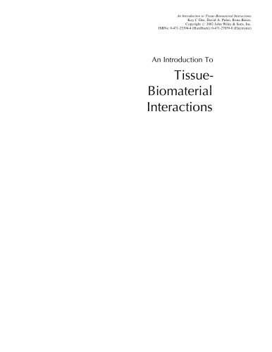 An Introduction To Tissue-Biomaterial Interactions