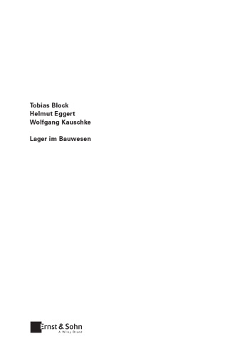 Lager im Bauwesen, 3. Auflage