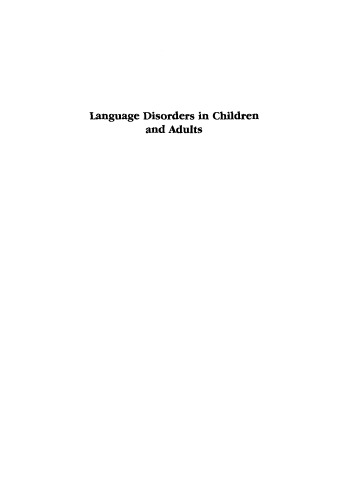 Language Disorders in Children and Adults: Psycholinguistic Approaches to Therapy
