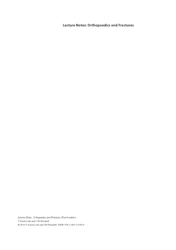 Lecture Notes Orthopaedics and Fractures, Fourth edition