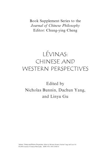 Levinas: Chinese and Western Perspectives