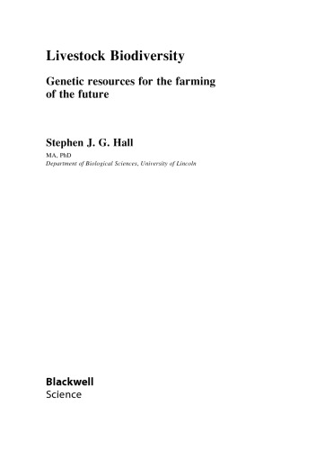 Livestock Biodiversity: Genetic Resources for the Farming of the Future