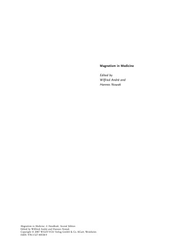 Magnetism in Medicine: A Handbook, Second Edition