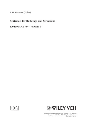 Materials for Buildings and Structures, Volume 6