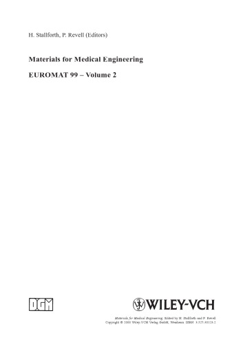 Materials for Medical Engineering, Volume 2