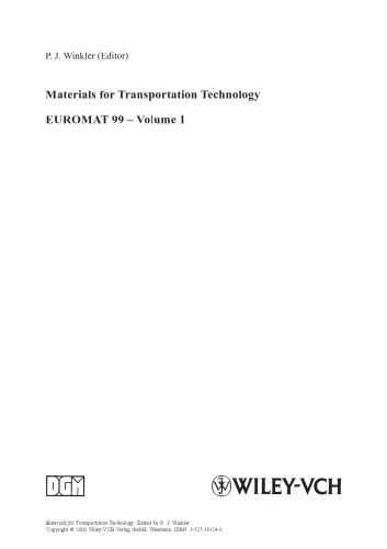 Materials for Transportation Technology, Volume 1