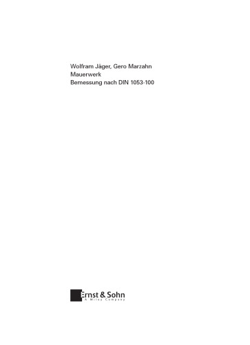 Mauerwerk: Bemessung nach DIN 1053-100