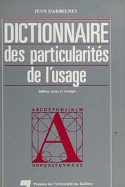 Dictionnaire des particularités de l'usage